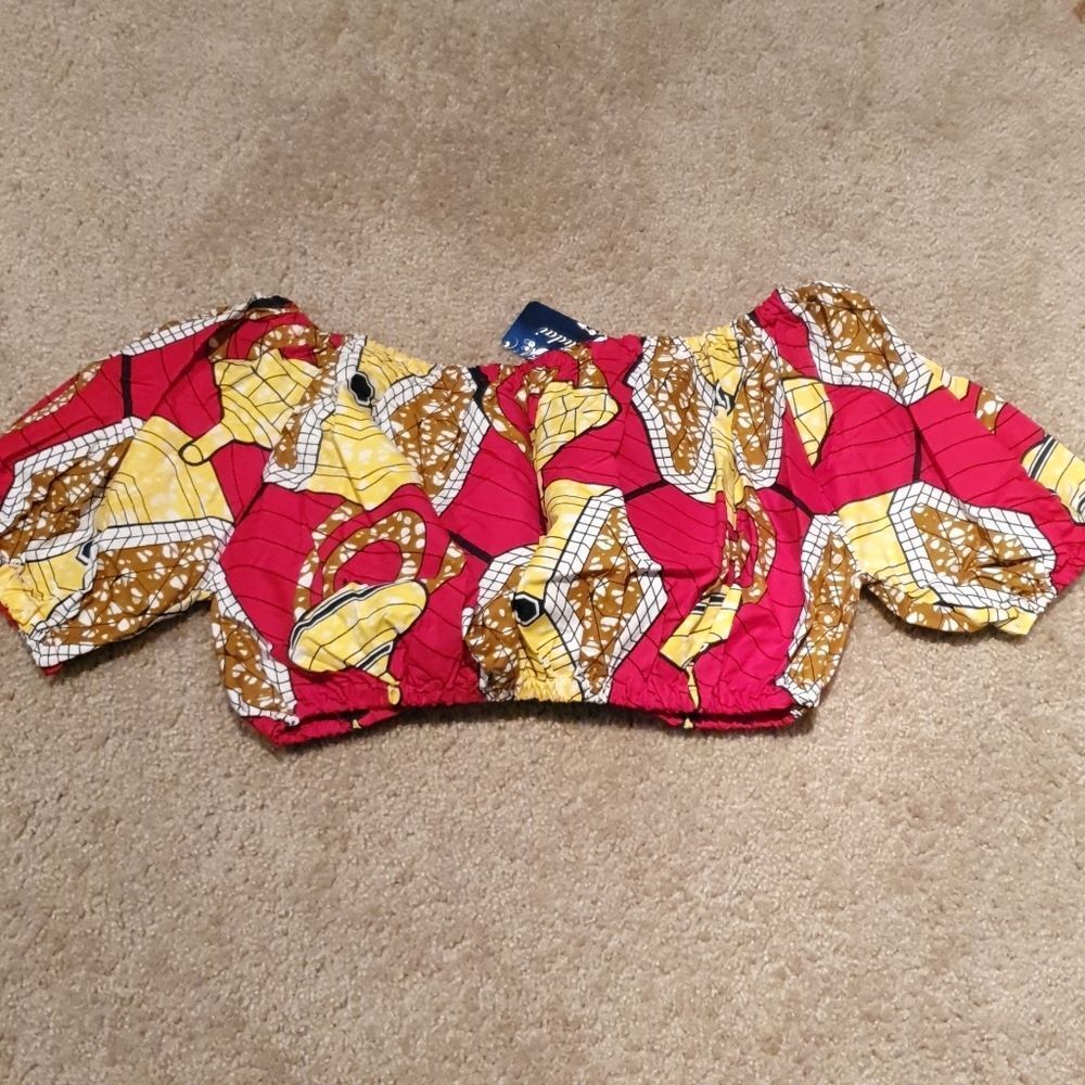 Ladies 4 Da Culture African Print Crop Top M/L